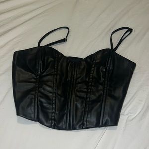 Zara leather crop top